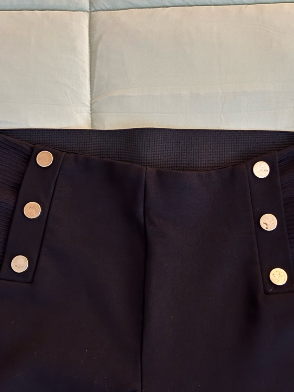 Zara Basic Black Stretch Waistband Pants - Picture 4 of 5